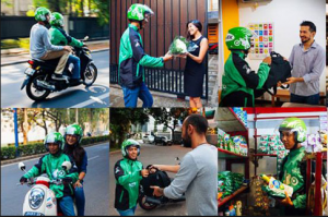 Go-Jek配車サービス。バイタクの他に、デリバリー、買い物代行など様々なサービスを提供する。